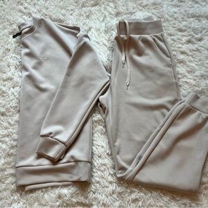 Women's LazyPants Cream Sweatshirt and Joggers Set
